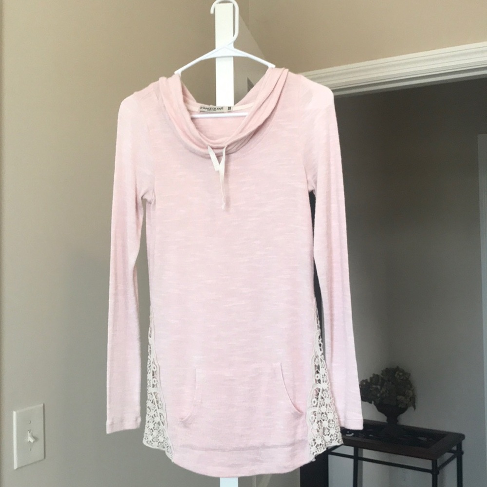 Light weight pink pullover hoodie